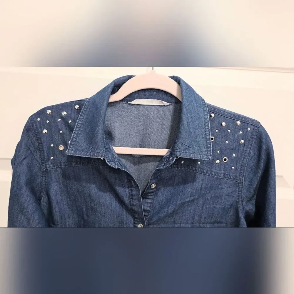 Womens Long Sleeve Denim Dress